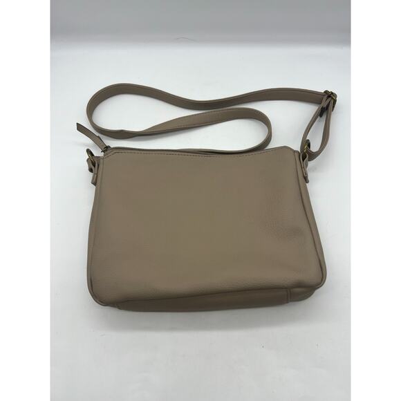 Rosetti Taupe Shoulder Crossbody square top zip faux leather pebbled purse bag - Picture 3 of 7